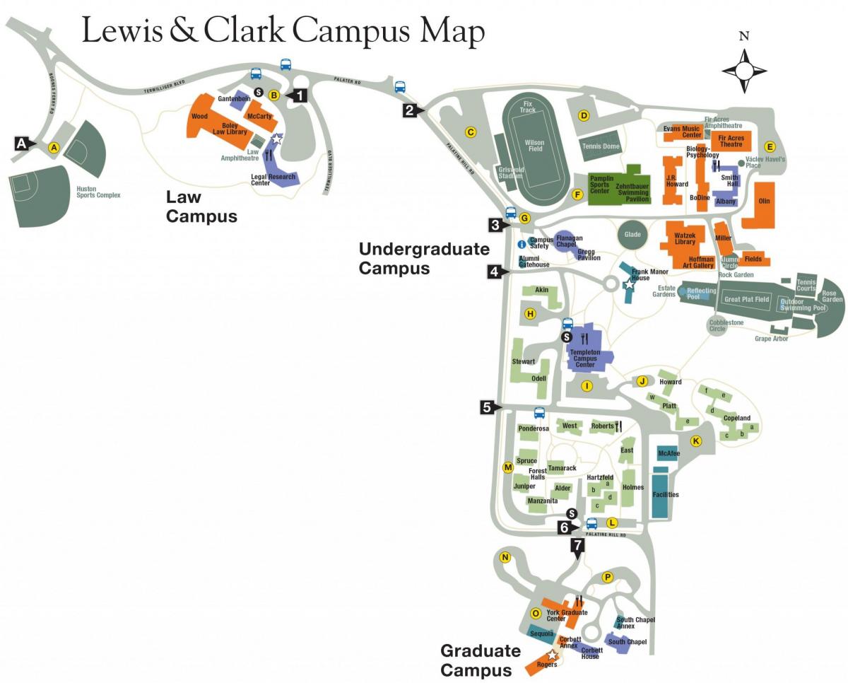 χάρτης του lewis και clark College