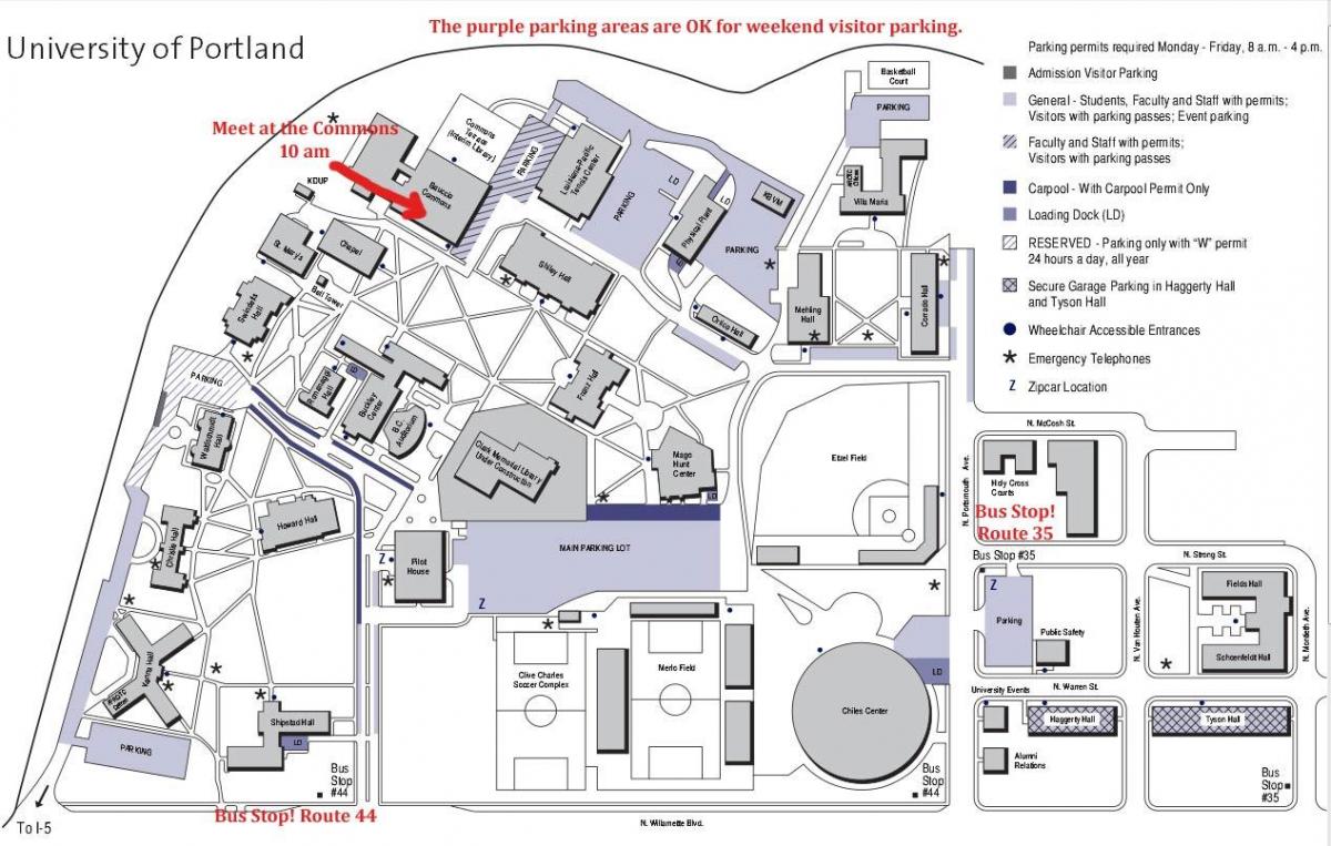 Πανεπιστήμιο του Πόρτλαντ χάρτης