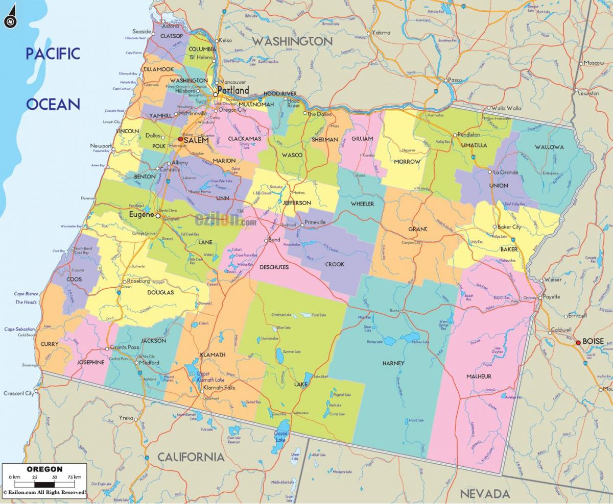 Πόρτλαντ Όρεγκον county εμφάνιση χάρτη
