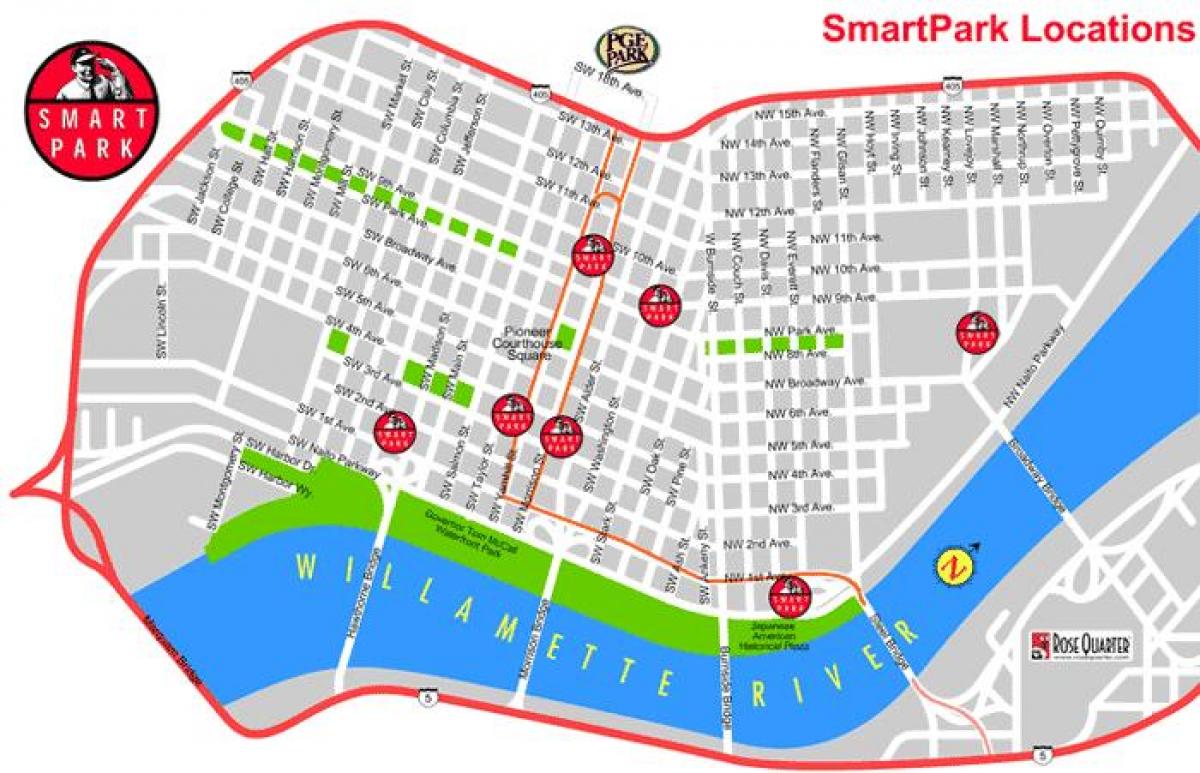 χάρτης της smart park, Πόρτλαντ