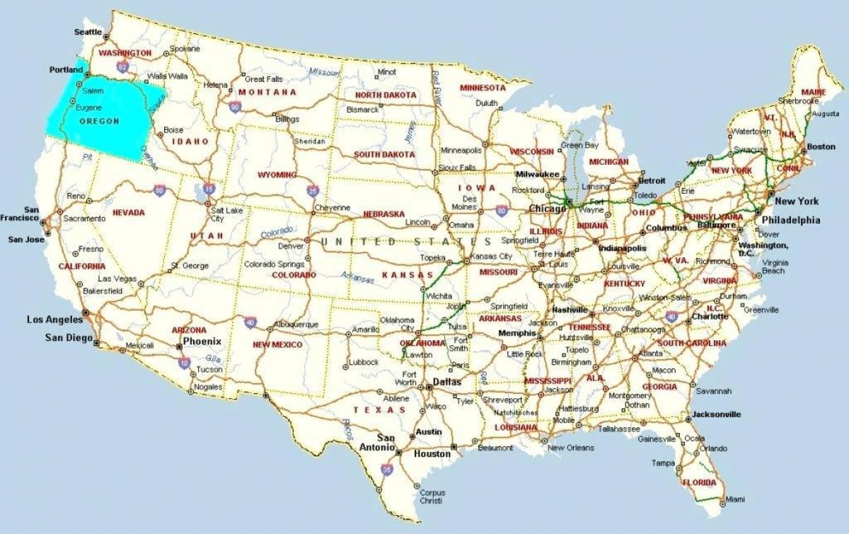 χάρτης του Πόρτλαντ, Όρεγκον, ΗΠΑ