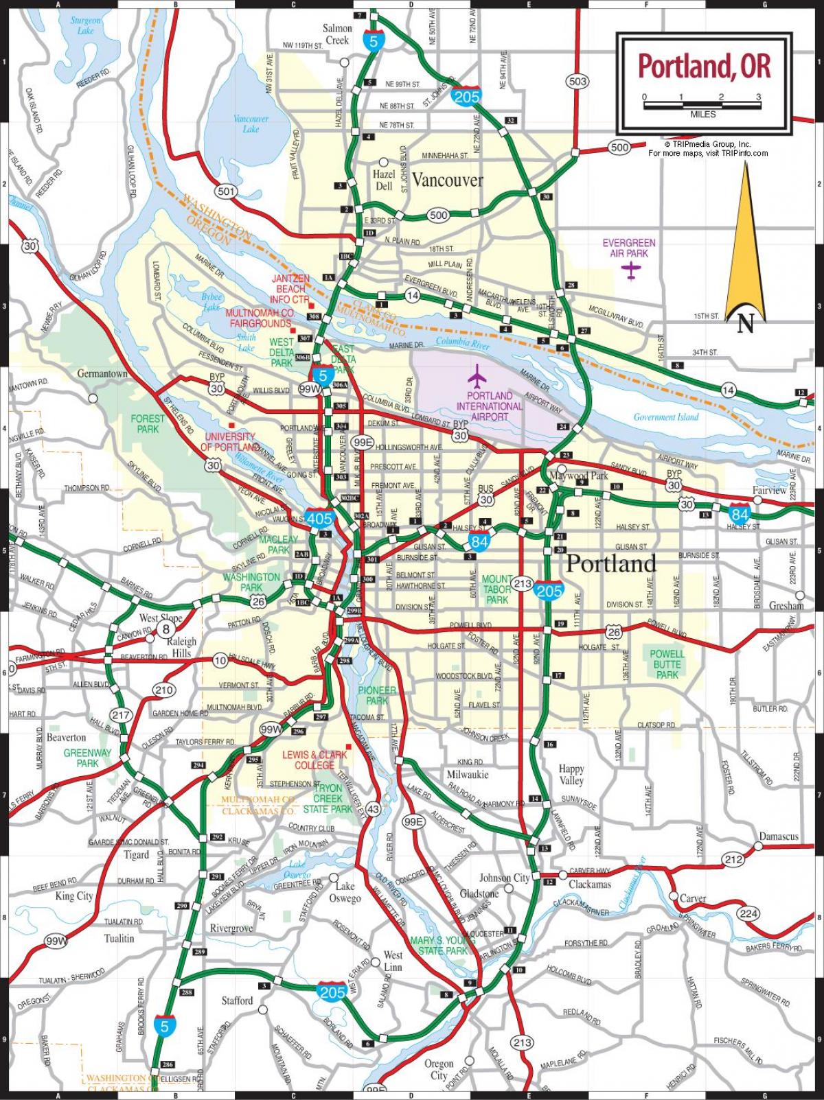 Πόρτλαντ Όρεγκον χάρτη του μετρό